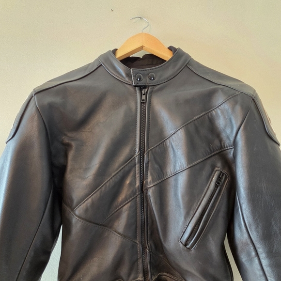 Akoury Cuirs Moto Leather Biker Women's Cropped Jacket Black Size   Medium - Picture 7 of 14